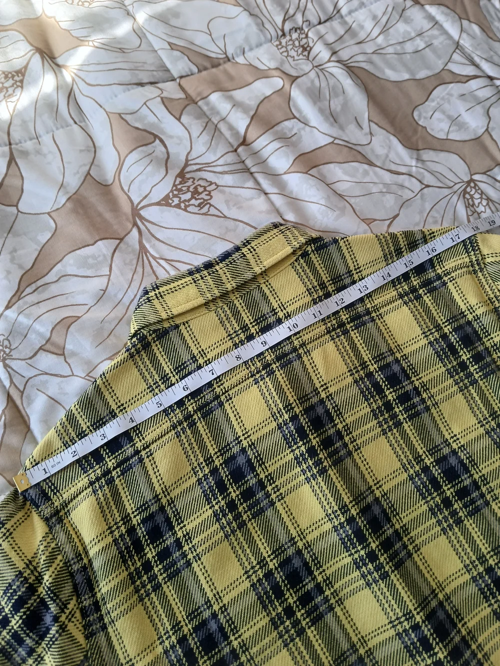 Iron Heart IHSH-412-YEL - 9oz Selvedge Indigo Check Flannel Work Shirt - Yellow - Picture 10 of 11